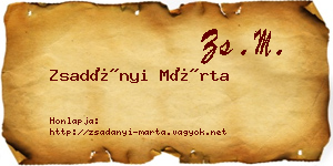 Zsadányi Márta névjegykártya