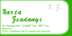 marta zsadanyi business card